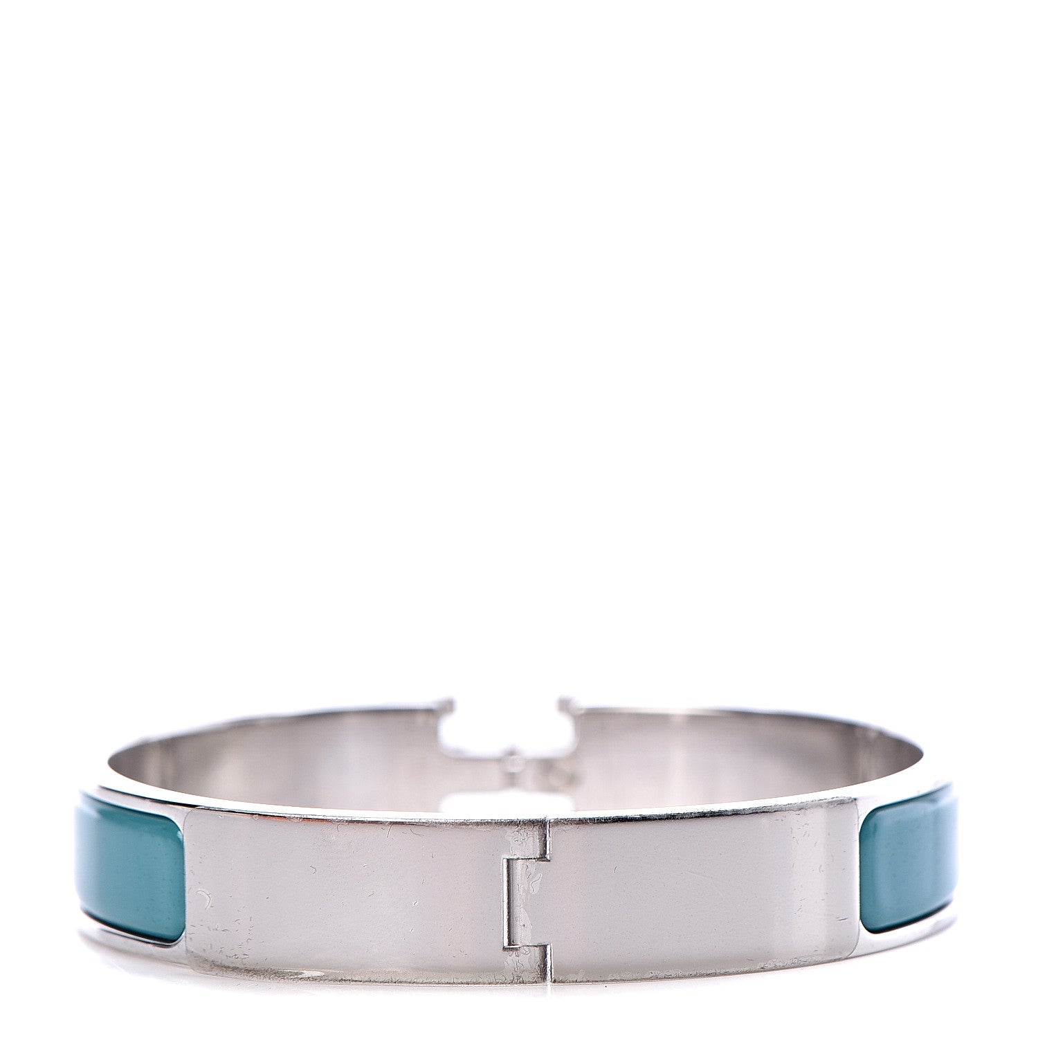 Hermes Enamel Narrow Clic Clac H Bracelet GM Vert Bleuete 3 of 5