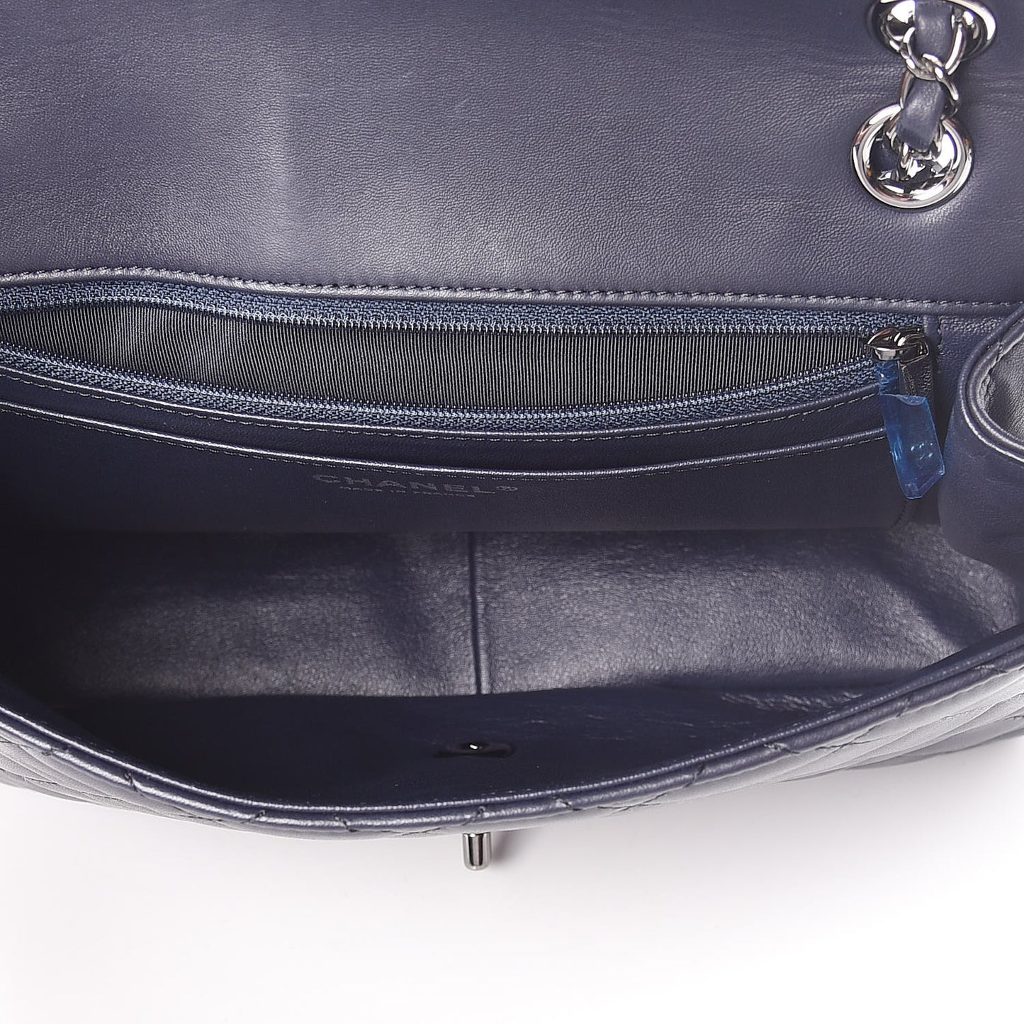 Lambskin Quilted Elementary Chic Flap Navy