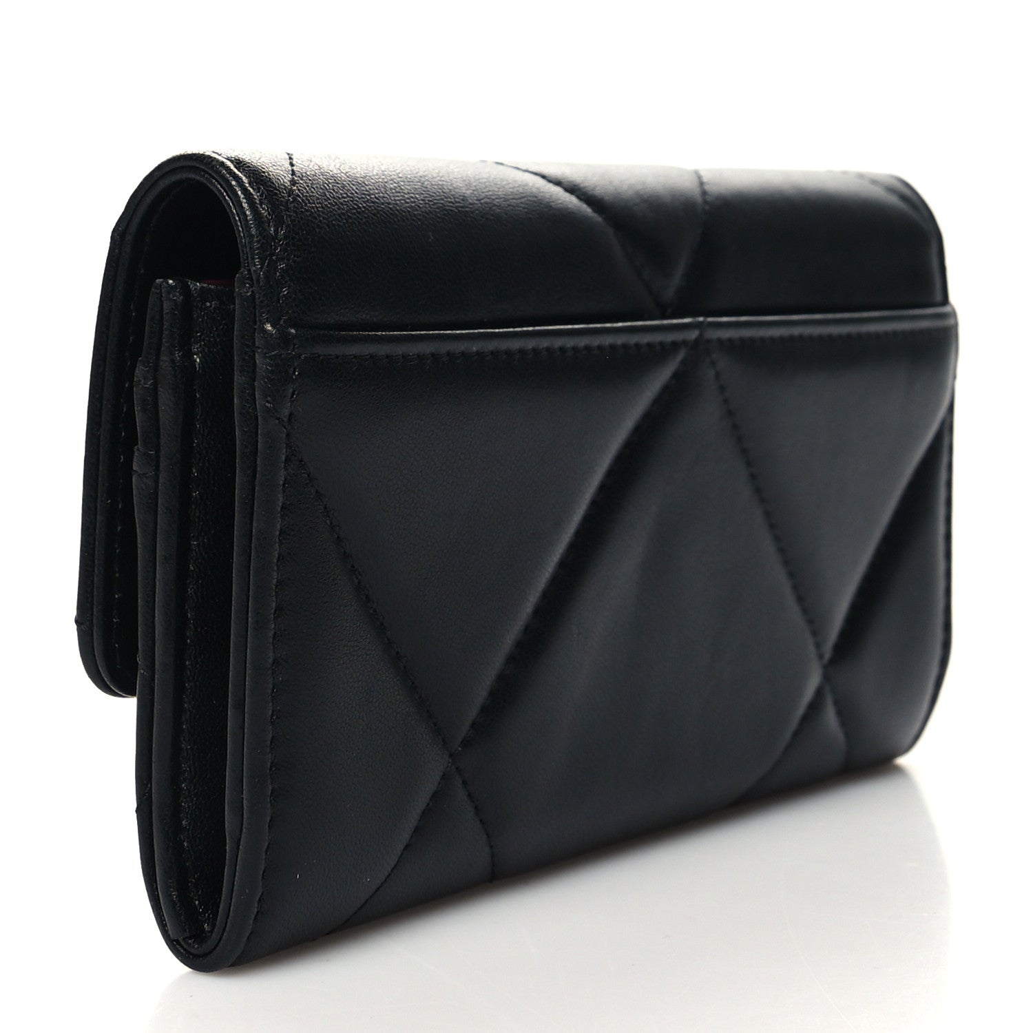Chanel Lambskin Quilted Chanel 19 Flap Wallet Black 3 of 9