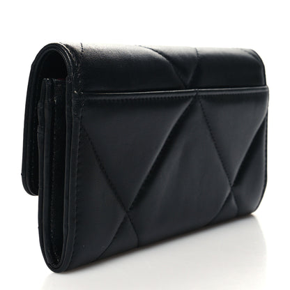 Chanel Lambskin Quilted Chanel 19 Flap Wallet Black 3 of 9