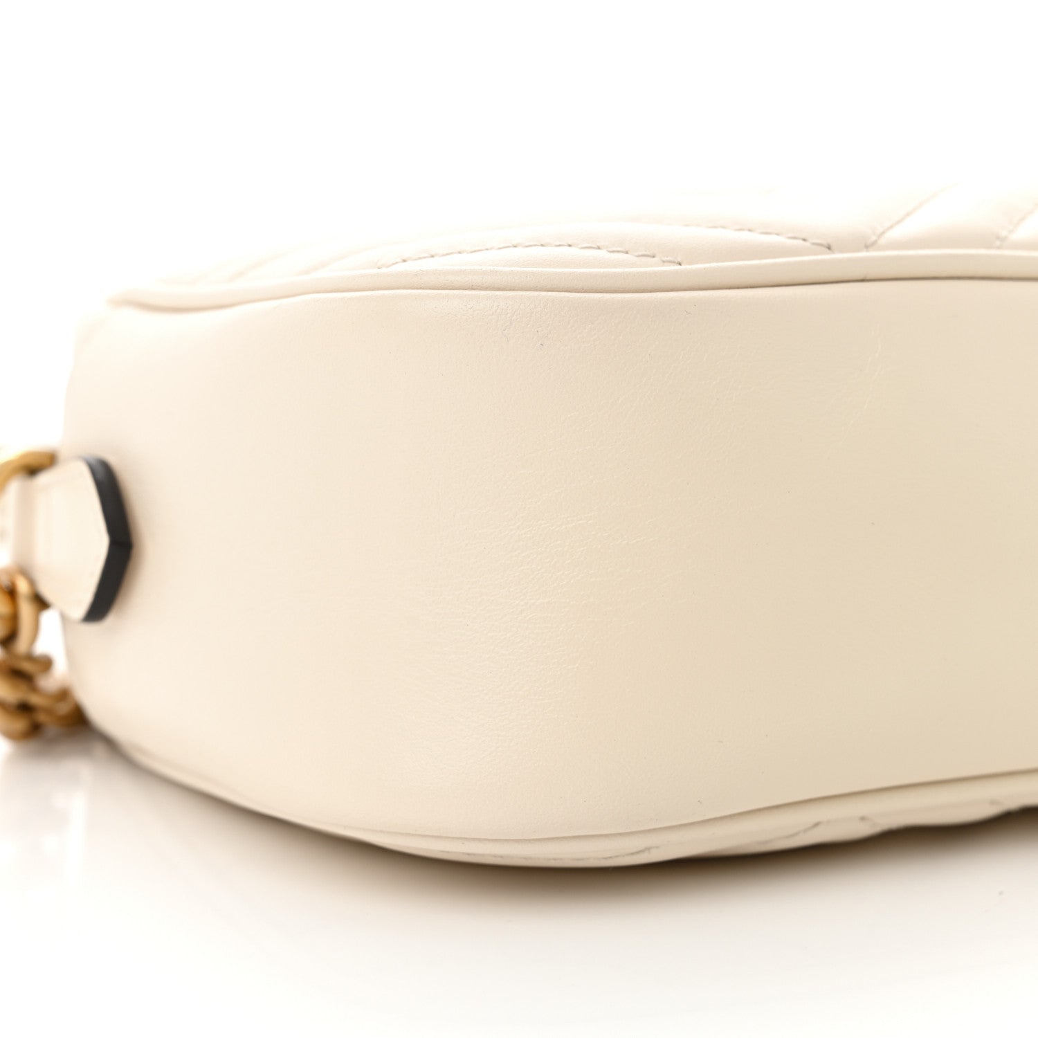 Gucci Calfskin Matelasse Small GG Marmont Chain Shoulder Bag White 9 of 10