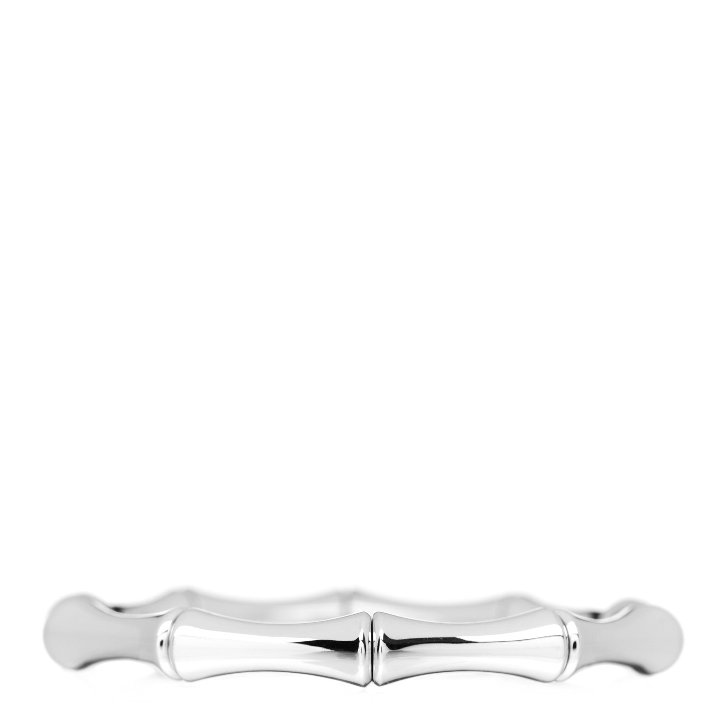 Gucci 18K White Gold Medium Bamboo Spring Bracelet 16 1 of 5