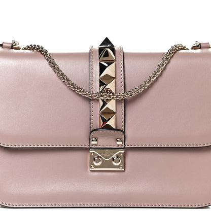 Valentino Garavani Vitello Medium Glam Lock Rockstud Flap Poudre 7 of 9