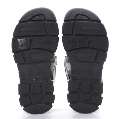 Gucci X SEGA Nappa Mesh Mens Aguru Sandals 9 Loess Black 5 of 8