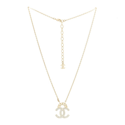 Chanel Crystal CC Logo Necklace Gold 3 of 6