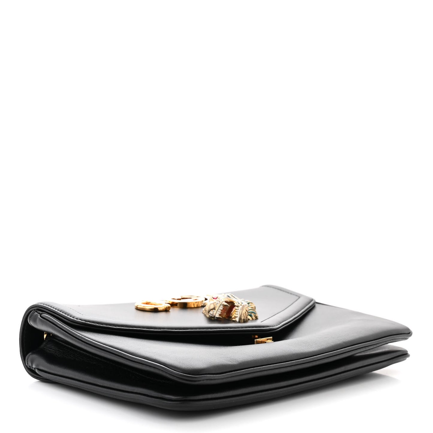 Vitello Palmellato Lux Crystal Medium Rajah Shoulder Bag Black