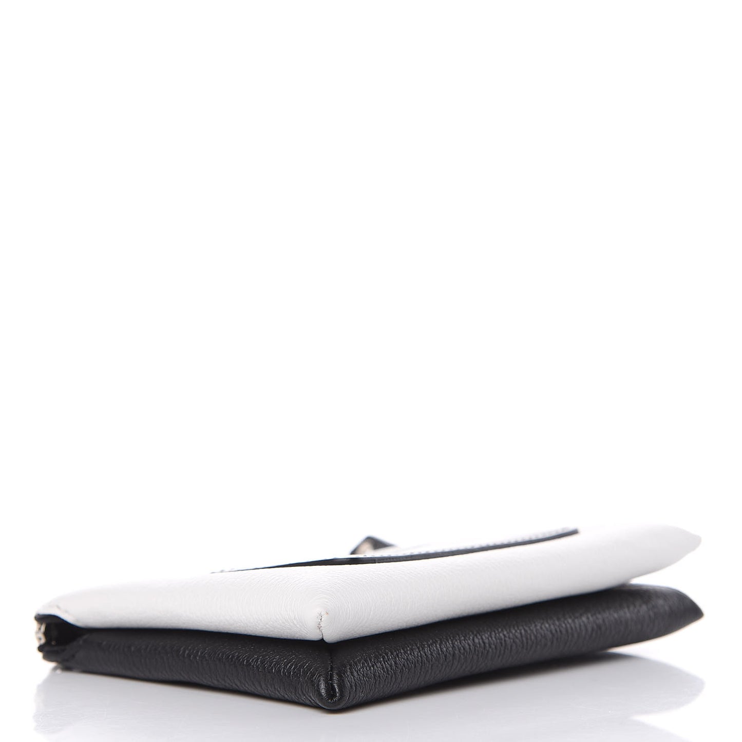 Calfskin Duetto Pouch Black White
