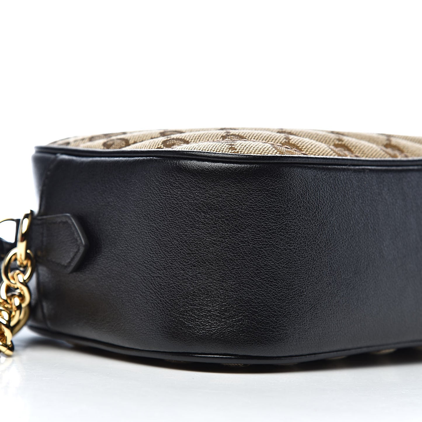 Monogram Matelasse Diagonal Small GG Marmont Chain Shoulder Bag Beige Black