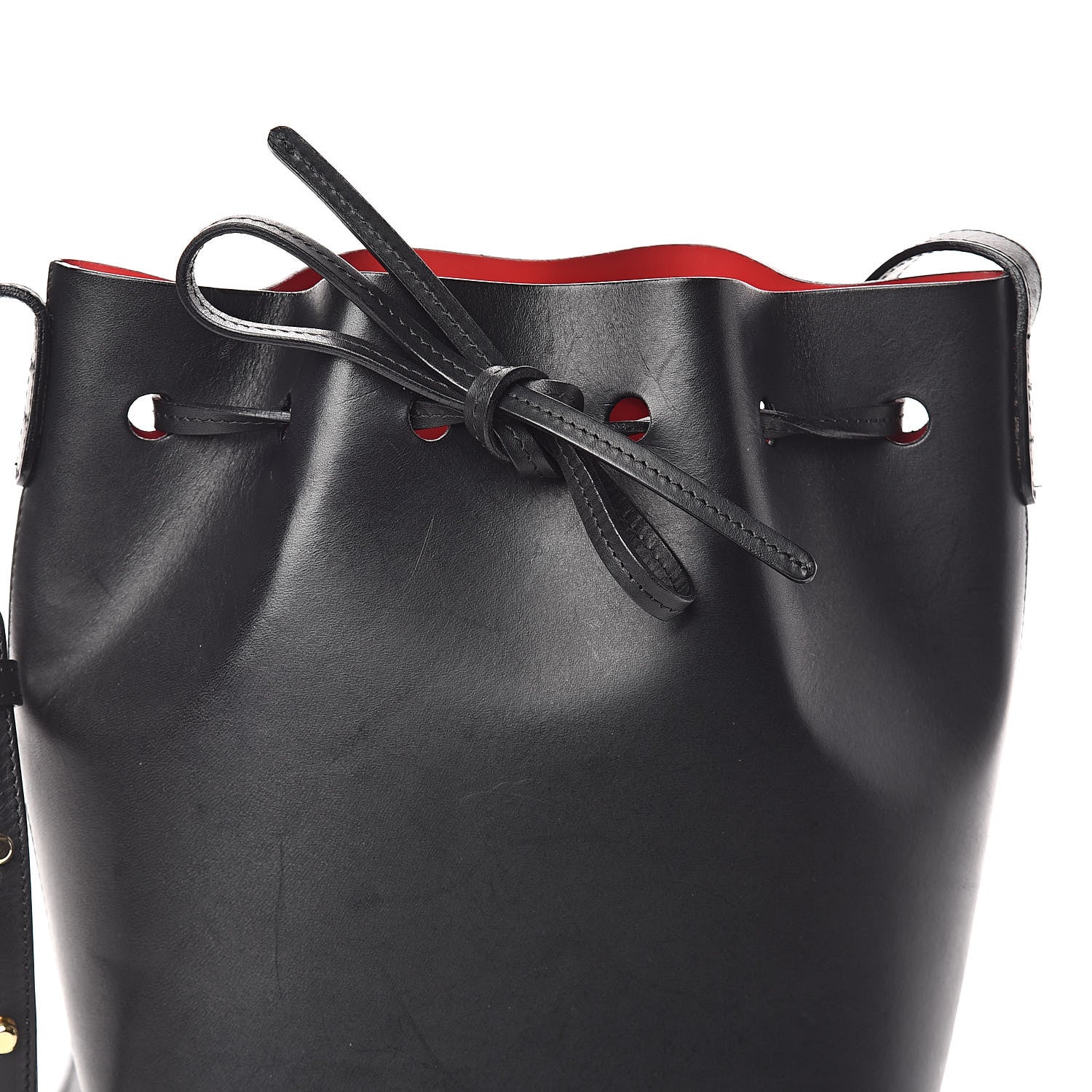 Mansur Gavriel Vegetable Tanned Calfskin Mini Bucket Bag Black Flamma 7 of 10