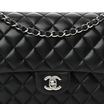 Chanel Lambskin Quilted Medium Double Flap Black 14 of 32