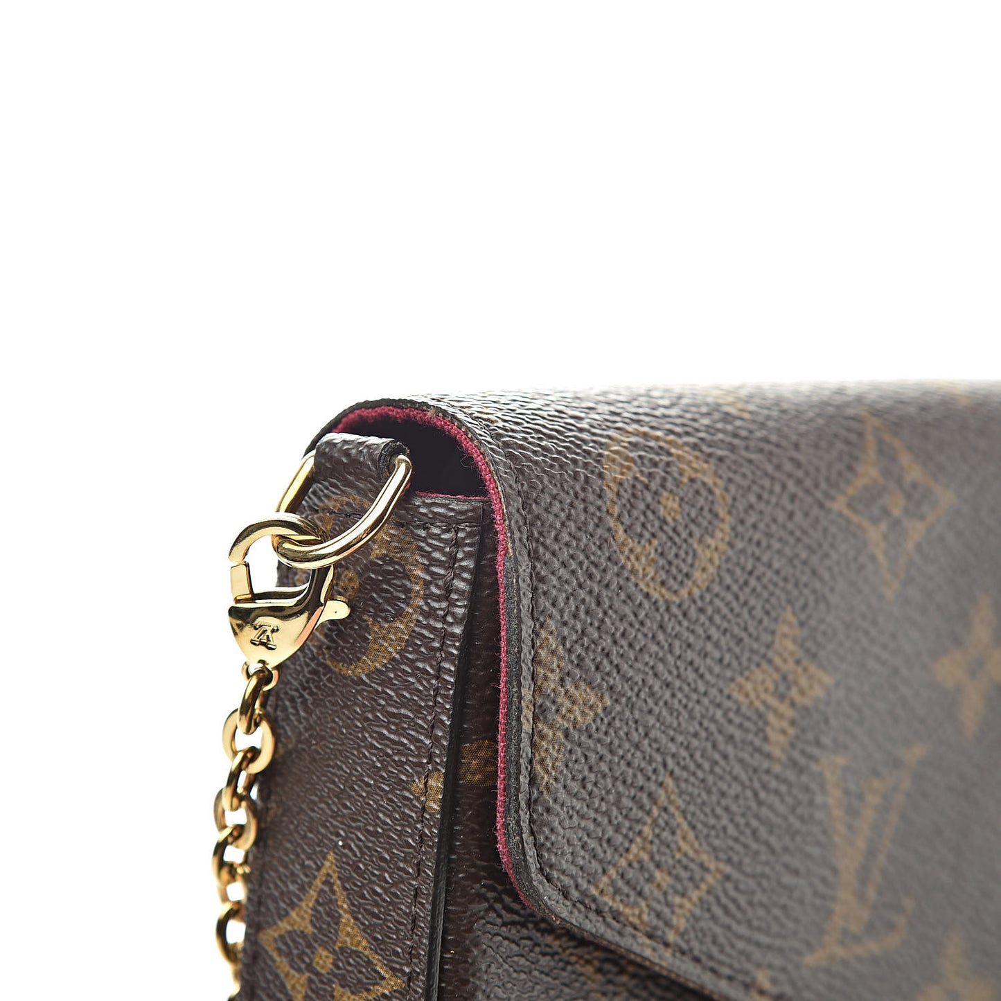 Monogram Pochette Felicie Chain Wallet Fuchsia