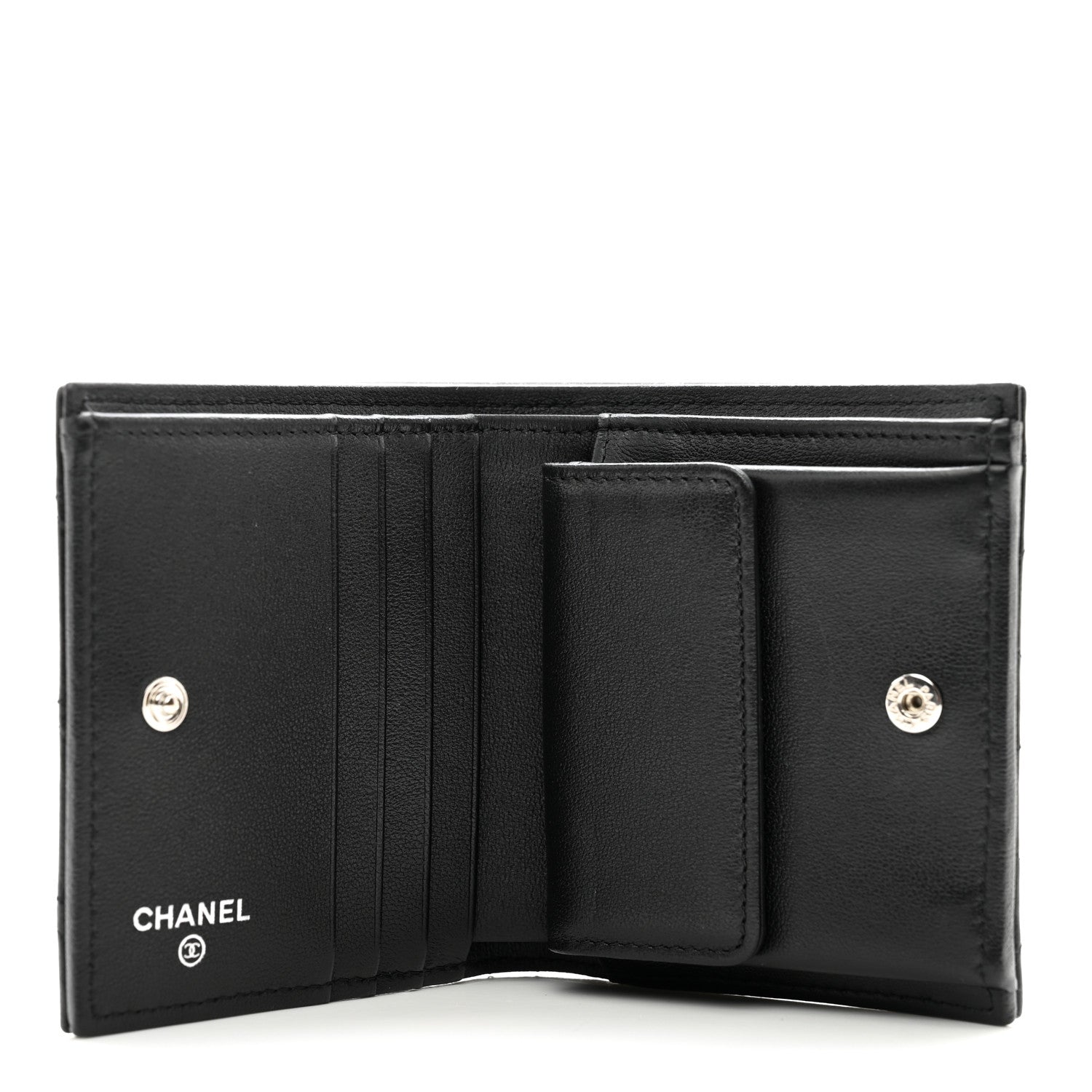Chanel Lambskin Quilted CC Compact Bifold Wallet Black 5 of 8