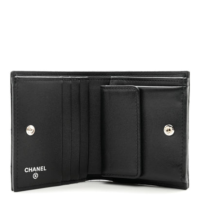 Chanel Lambskin Quilted CC Compact Bifold Wallet Black 5 of 8