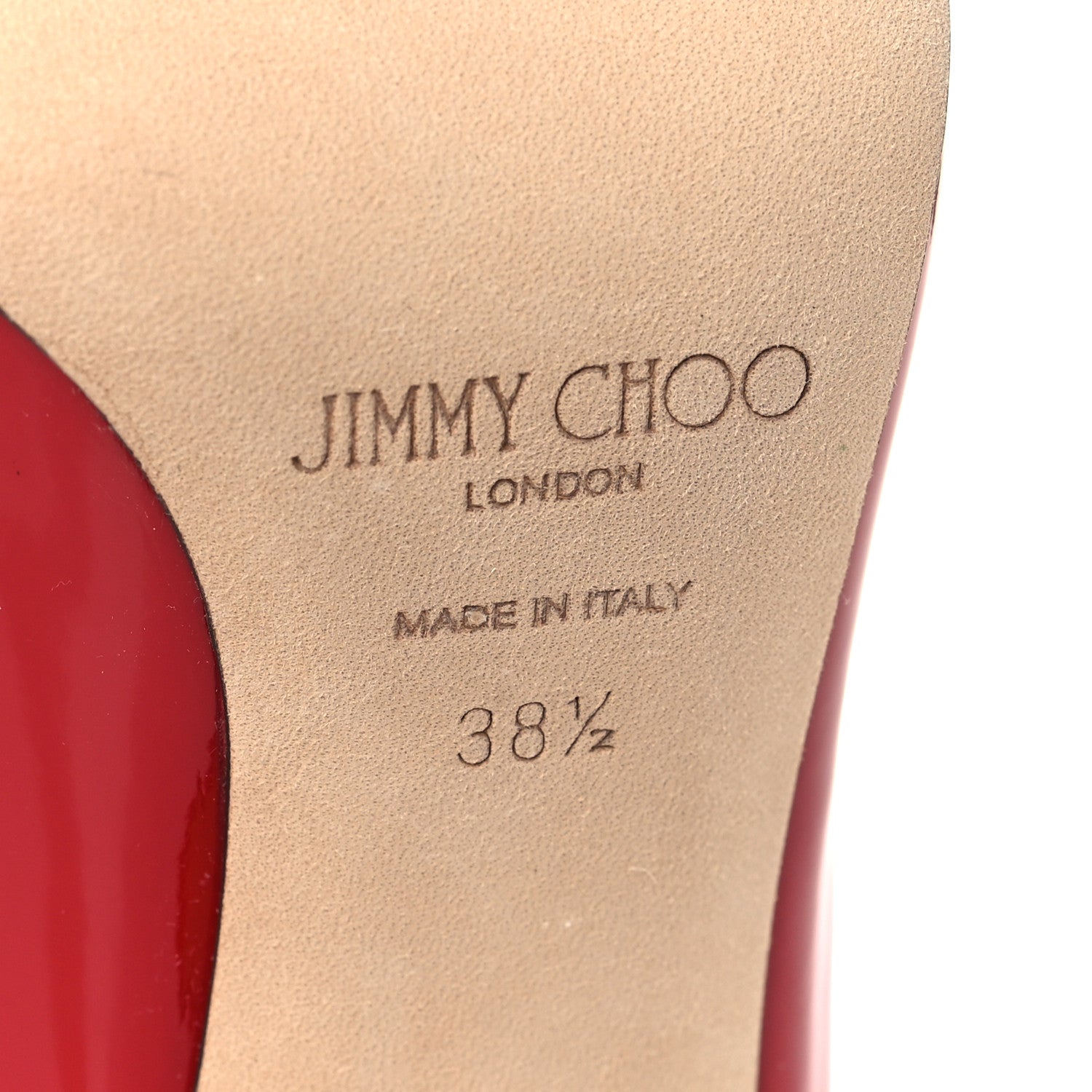 Jimmy Choo Patent Crystal Bing 100 Pumps 38.5 Red 7 of 9