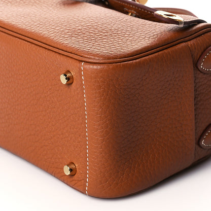 Hermes Taurillon Clemence Mini Lindy 20 Gold 9 of 10
