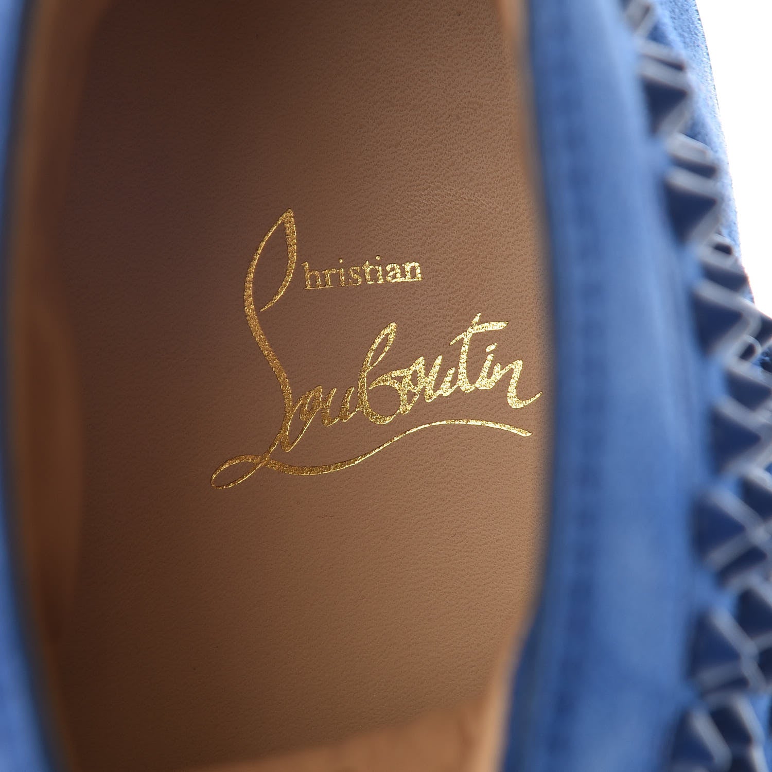 Christian Louboutin Suede Mens Louis Spikes Flat Sneakers 39 Azzurro 8 of 11