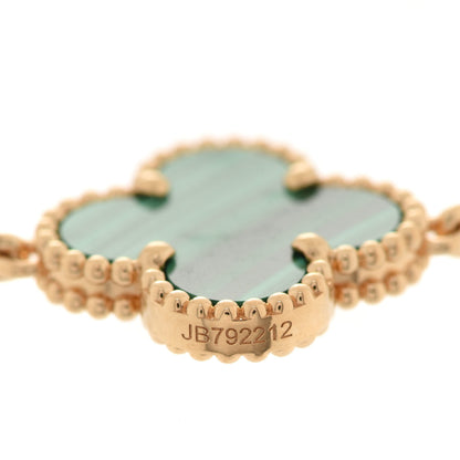Van Cleef & Arpels 18K Yellow Gold Malachite 5 Motifs Vintage Alhambra Bracelet 4 of 7