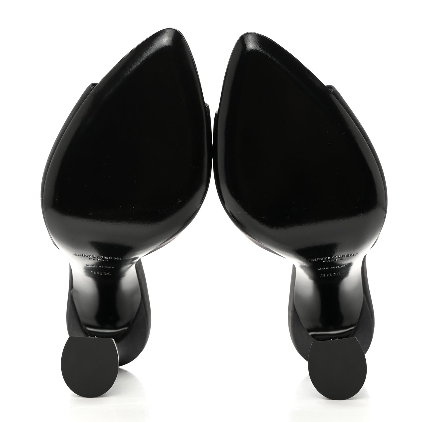 Crepe Satin Gippy Mule Sandals 36.5 Black