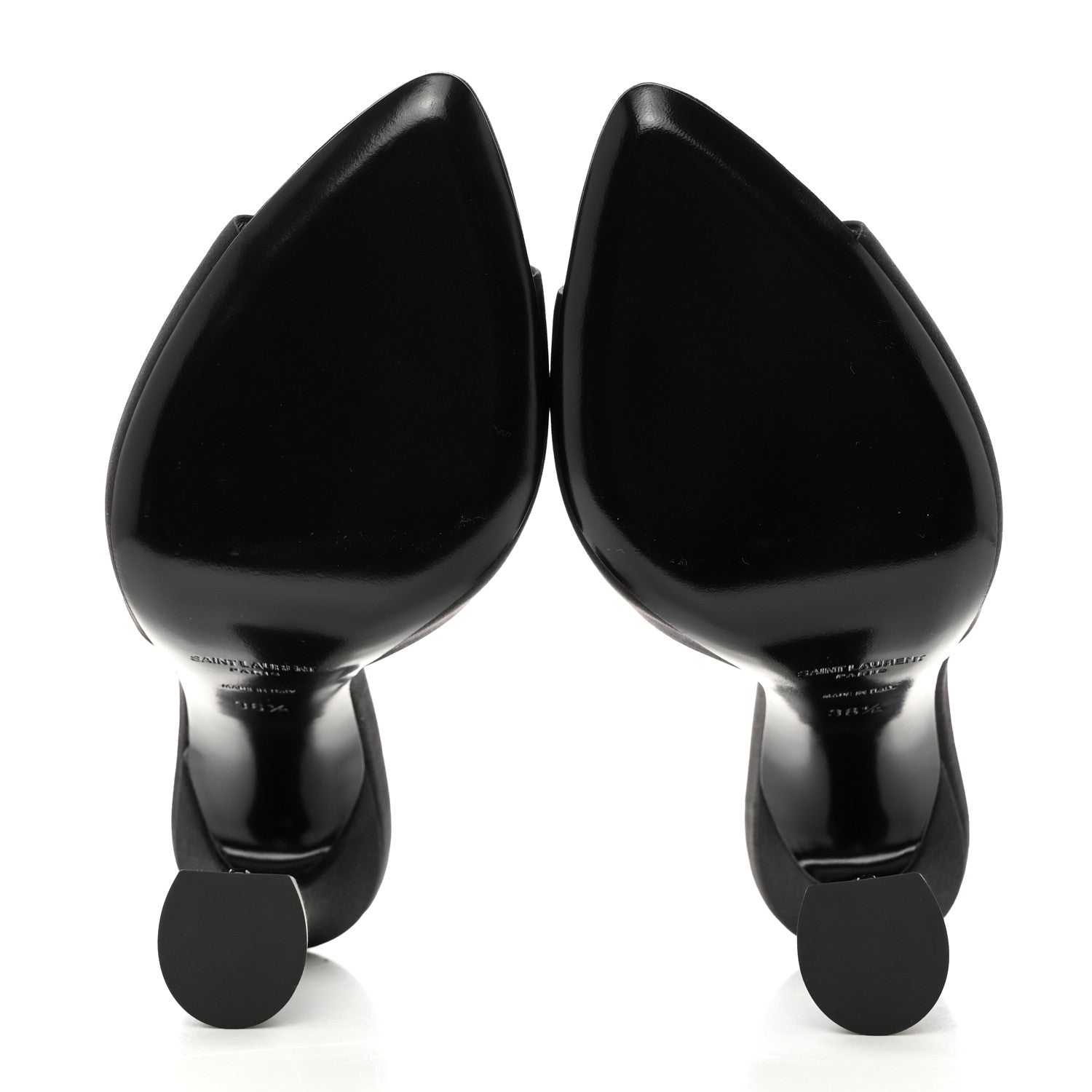 Saint Laurent Crepe Satin Gippy Mule Sandals 36.5 Black 5 of 9