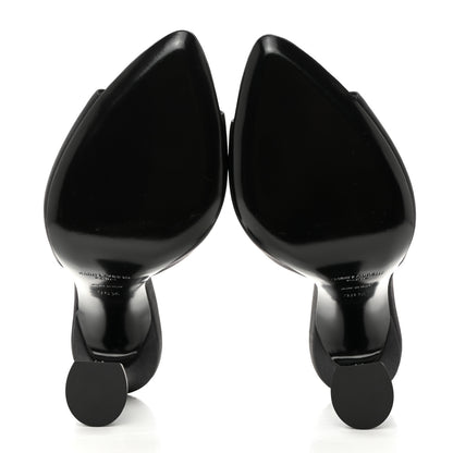 Saint Laurent Crepe Satin Gippy Mule Sandals 36.5 Black 5 of 9