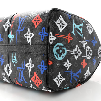 Louis Vuitton Monogram Eclipse LV Graffiti Keepall Bandouliere 50 Multicolor 8 of 9