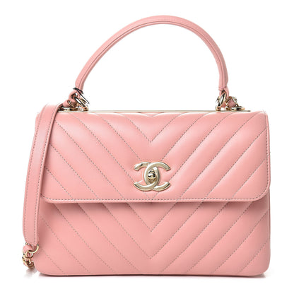 Chanel Lambskin Chevron Quilted Small Trendy CC Dual Handle Flap Bag Light Pink 1 of 11