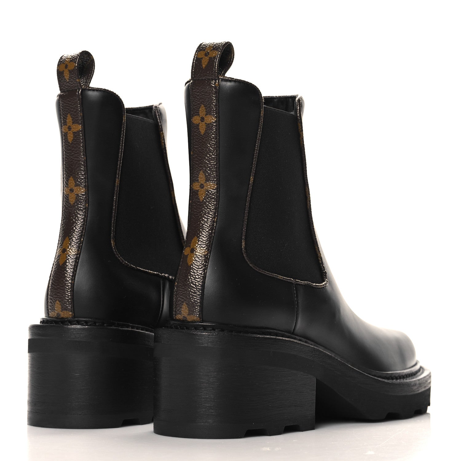 Louis Vuitton Calfskin Monogram Beaubourg Ankle Boots 37.5 Black 5 of 8