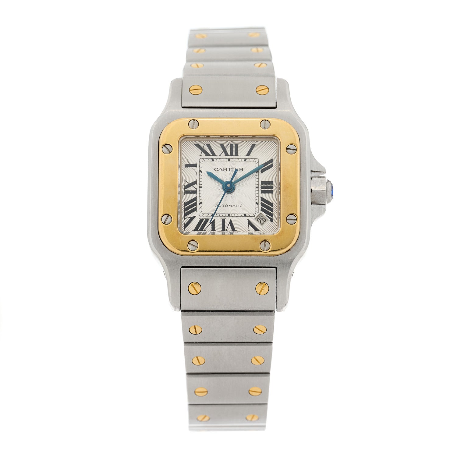 Cartier Stainless Steel 18K Yellow Gold 24mm Santos De Cartier Galbee Automatic Watch 1 of 4