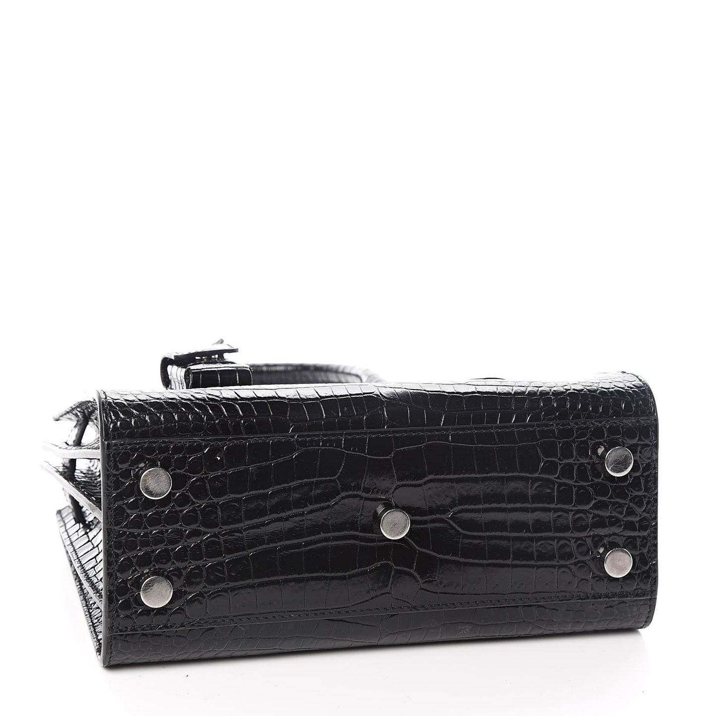 Calfskin Crocodile Embossed Nano Sac De Jour Black