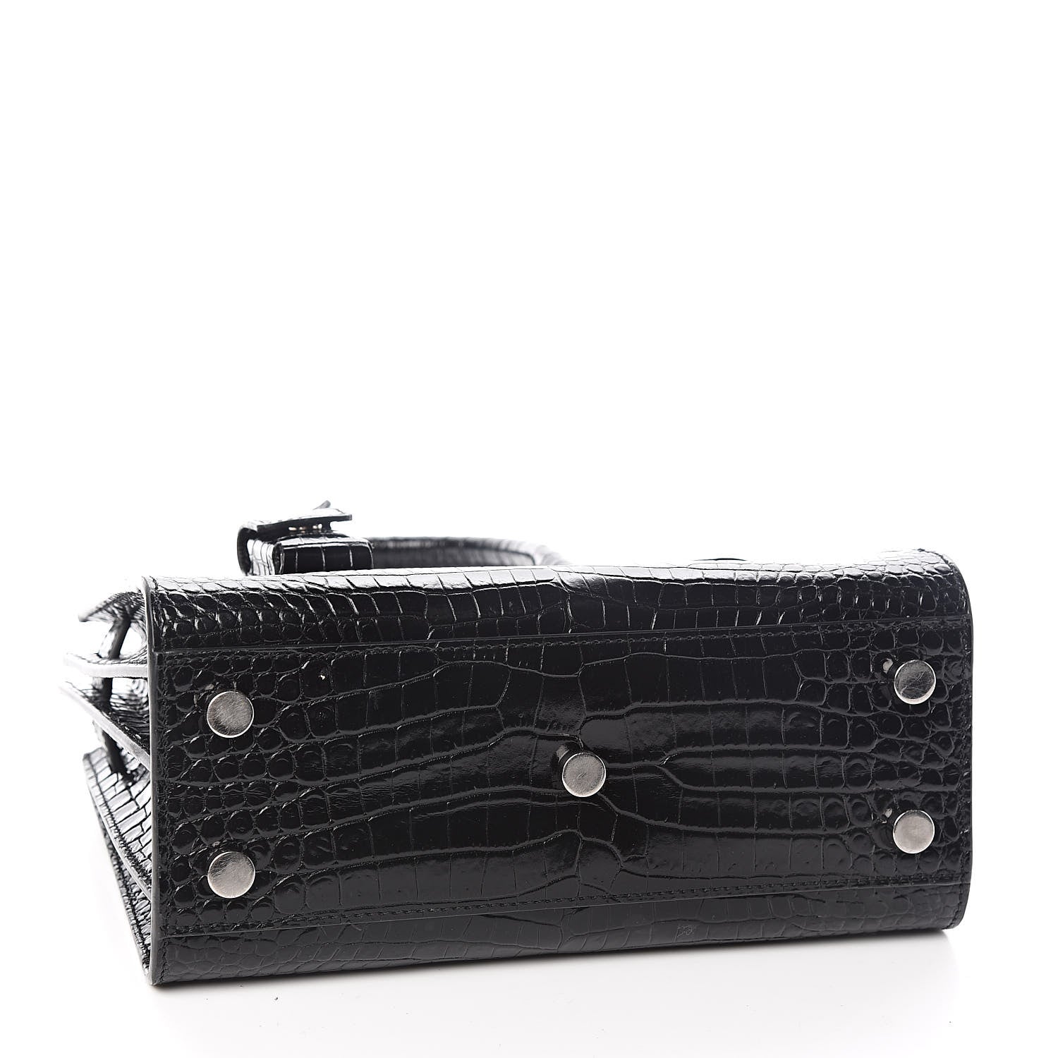 Saint Laurent Calfskin Crocodile Embossed Nano Sac De Jour Black 4 of 10