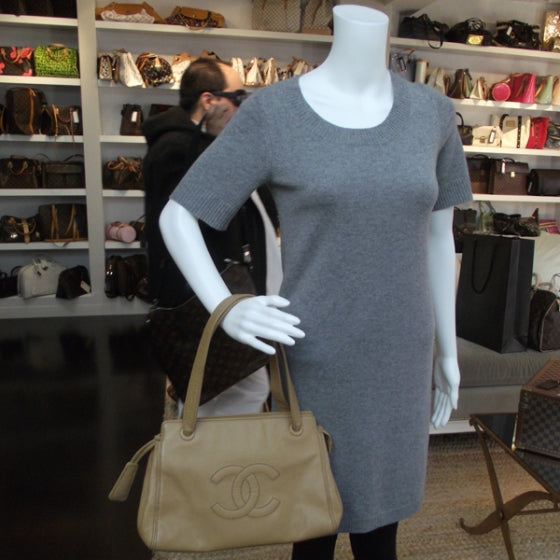 Caviar CC Shoulder Bag Beige