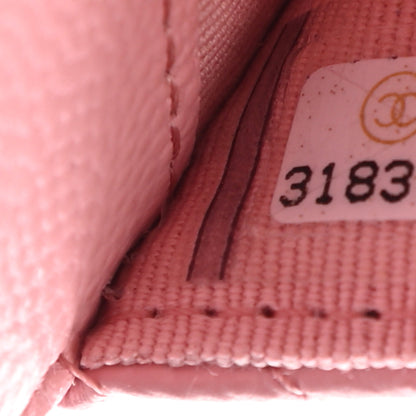 Chanel Caviar Quilted Flap Card Holder Wallet Light Pink 8 of 10