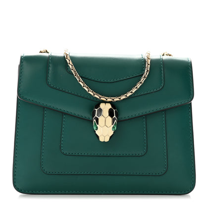 Bulgari Calfskin Small Serpenti Forever Snake Strap Crossbody Bag Emerald Green 1 of 11