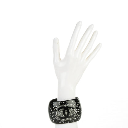 Chanel Resin Crystal CC Cuff Black 2 of 6