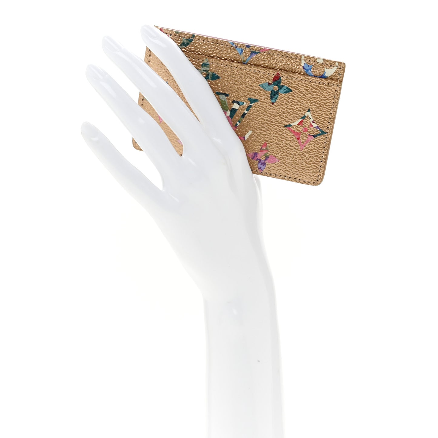 Metallic Monogram LV Garden Card Holder Gold