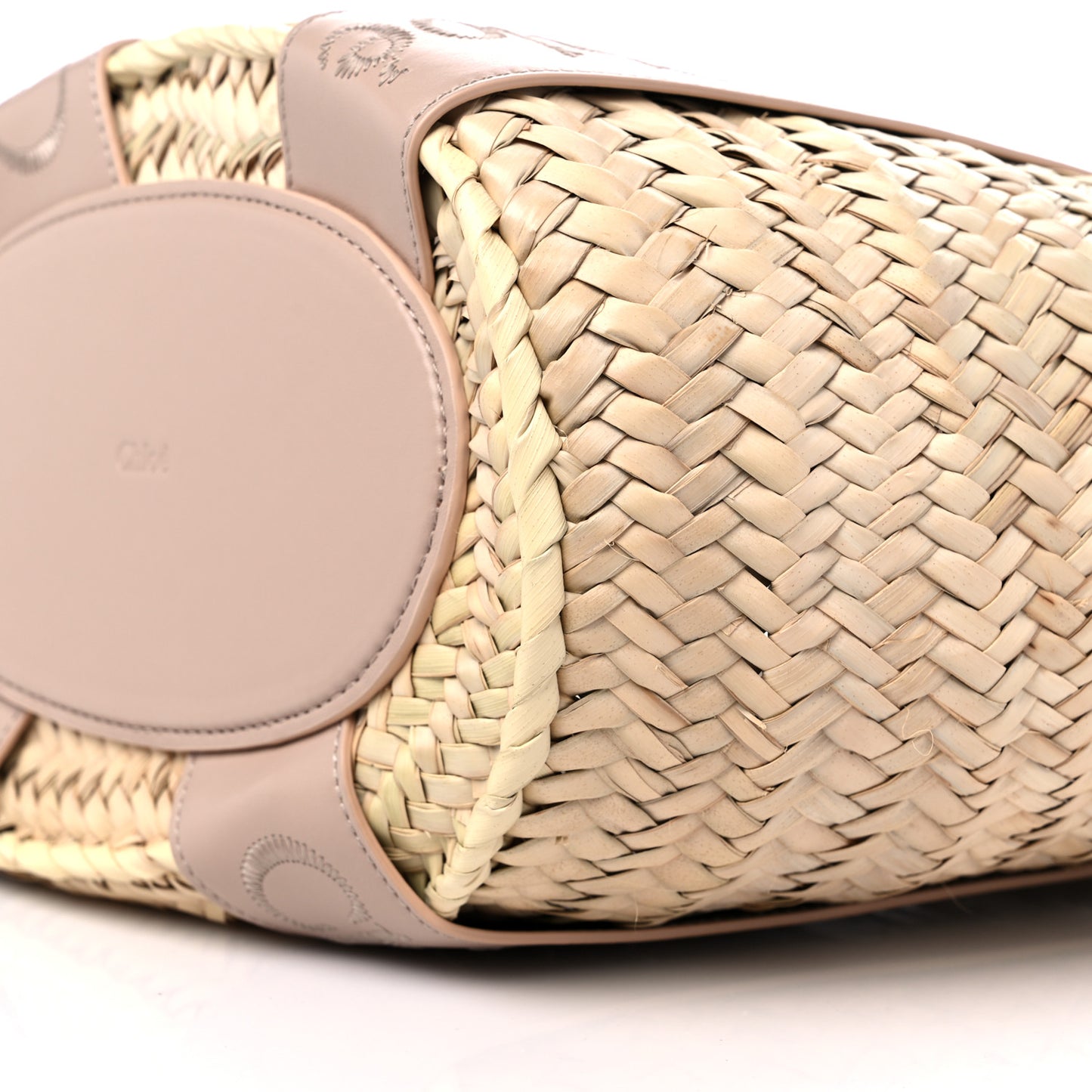 Raffia Smooth Calfskin Medium Sense Basket