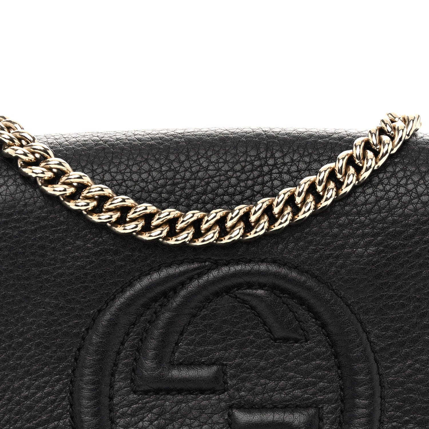 Gucci Pebbled Calfskin Small Soho Flap Crossbody Black 8 of 12