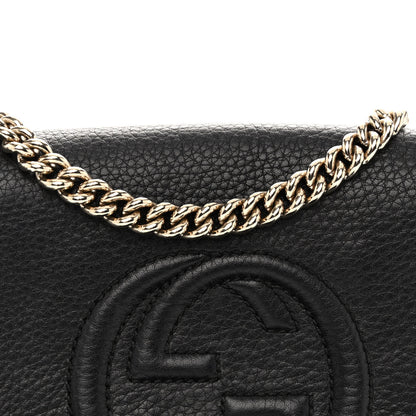 Gucci Pebbled Calfskin Small Soho Flap Crossbody Black 8 of 12