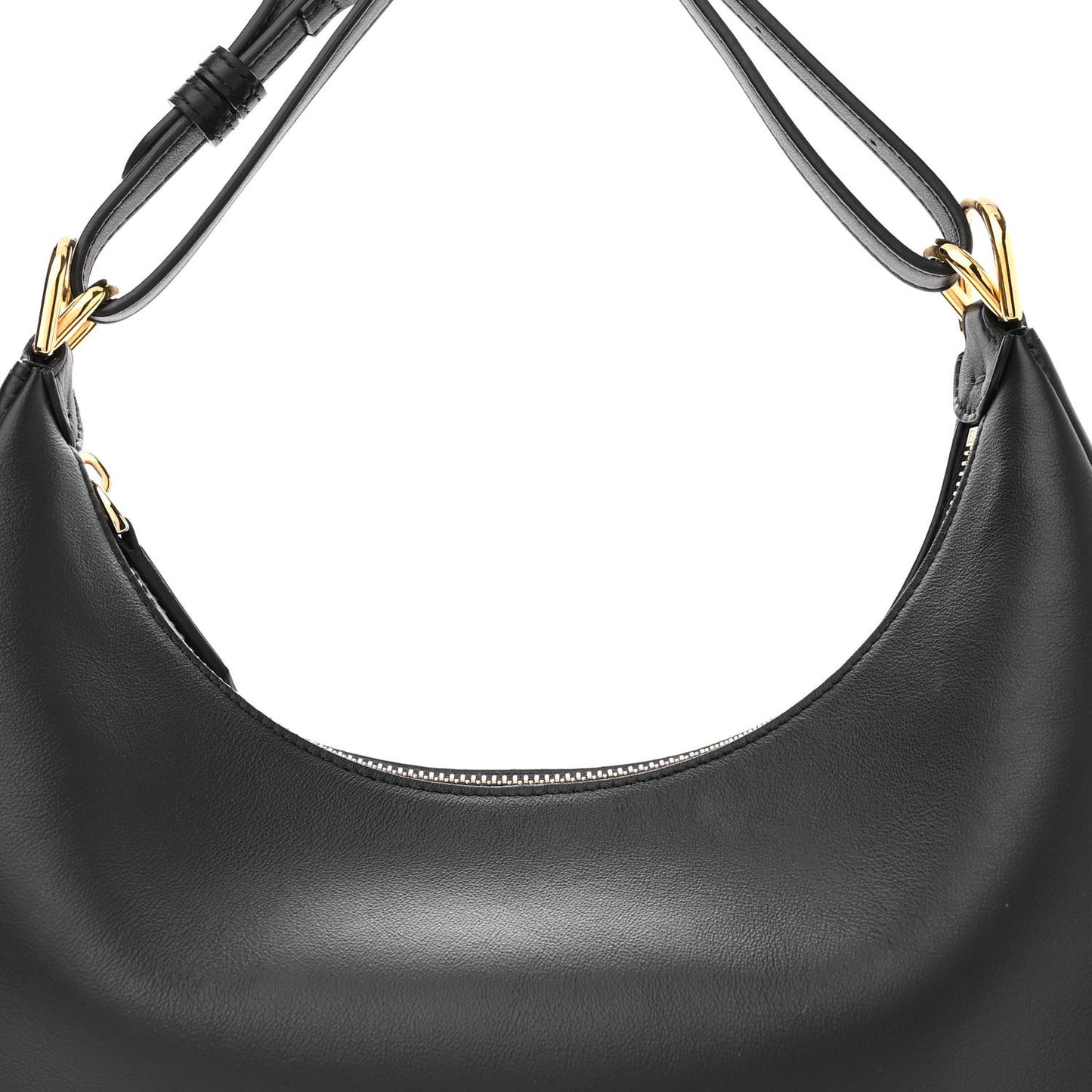 Vitello Grace Matte Small Fendigraphy Hobo Bag Black