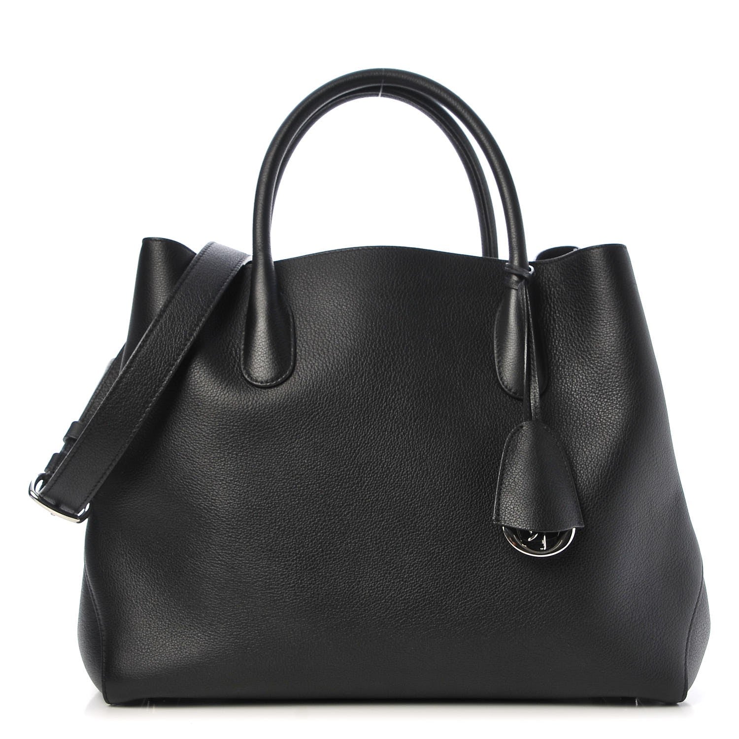 Christian Dior Supple Grained Calfskin Large Open Bar Tote Black 1 of 7
