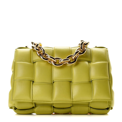 Bottega Veneta Lambskin Maxi Intreccio Padded Chain Cassette Crossbody Bag Kiwi 1 of 10