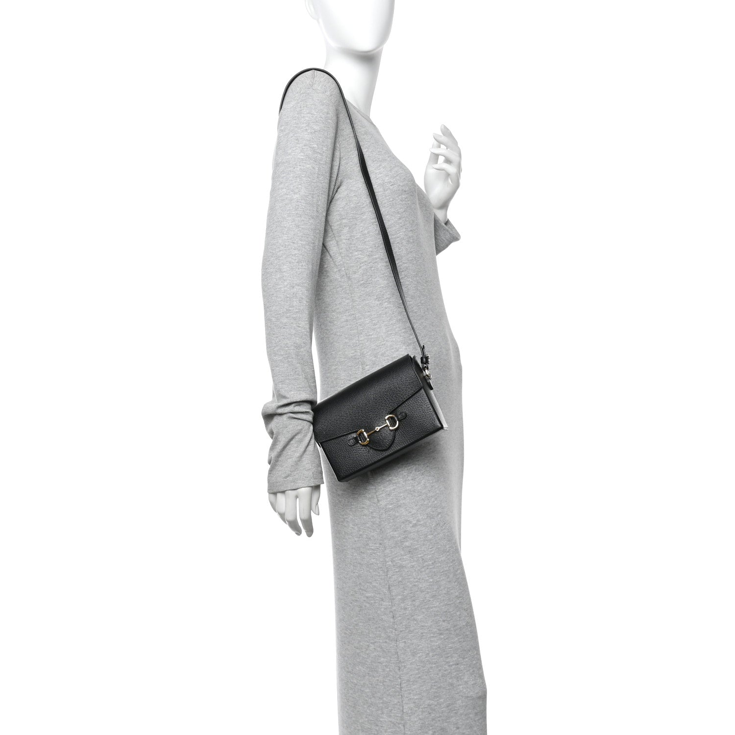 Gucci Calfskin Horsebit 1955 Shoulder Bag Black 2 of 13