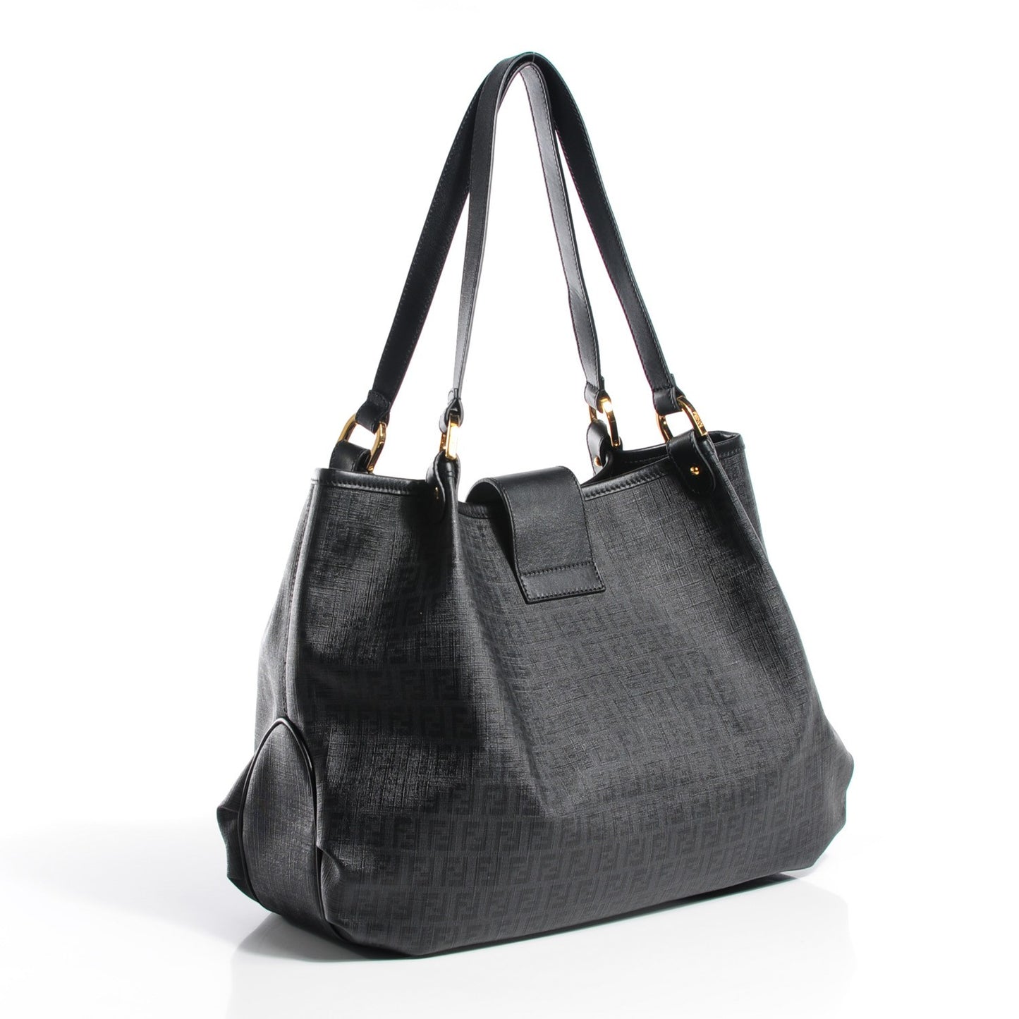 Zucchino Spalmati Vitello Medium Chiusura Tote Black