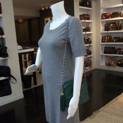 Chanel Quilted Lambskin Tassel Camera Case Green 2 of 12