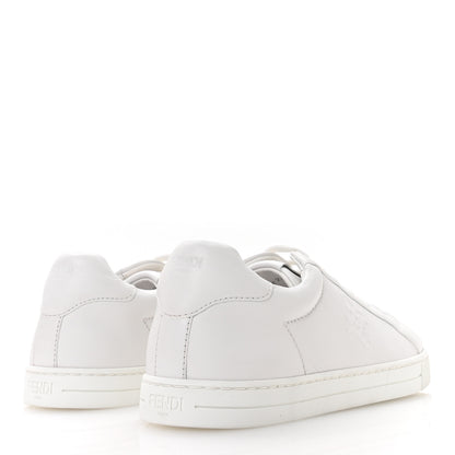 Fendi Vitello Karligraphy Embossed Low Top Sneakers 38.5 White 5 of 8