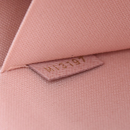 Louis Vuitton Damier Azur Pochette Felicie Chain Wallet Rose Ballerine 8 of 10