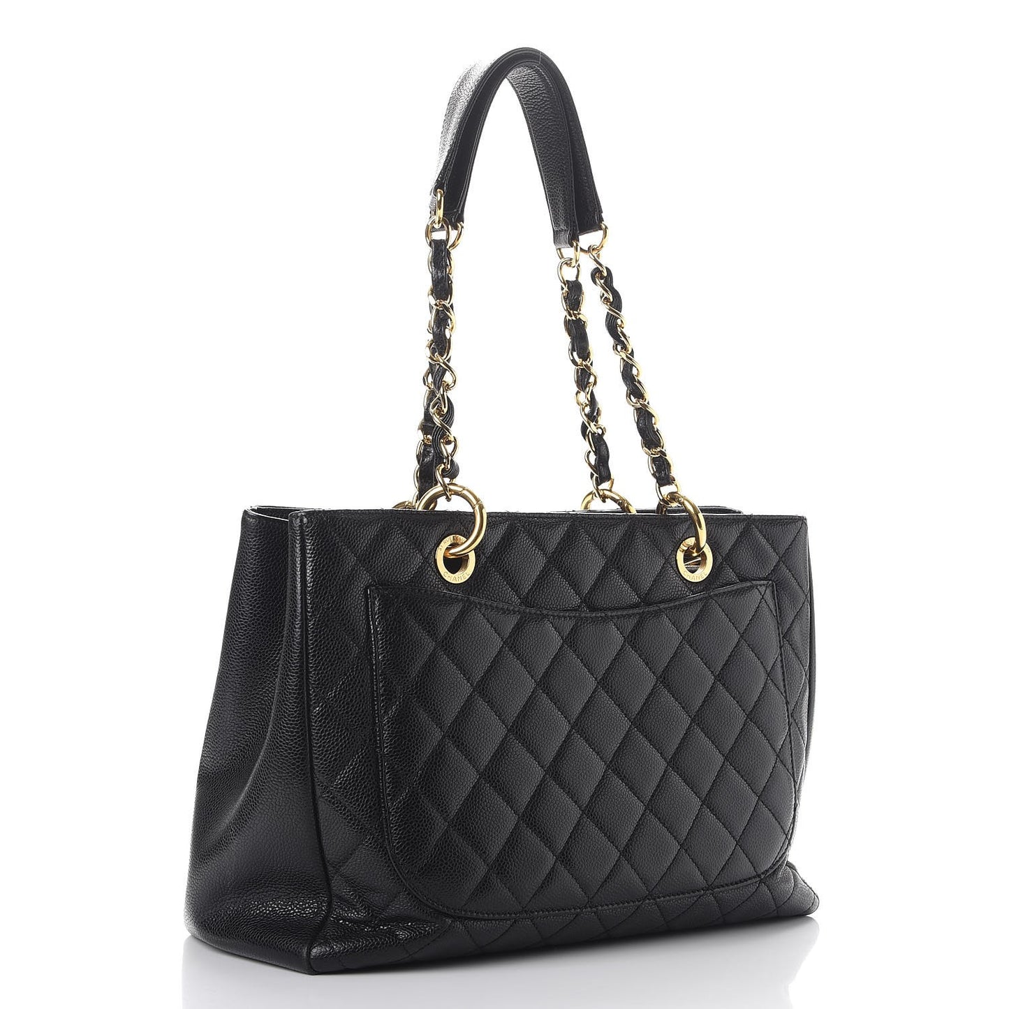 Caviar Quilted Grand Shopping Tote GST Black