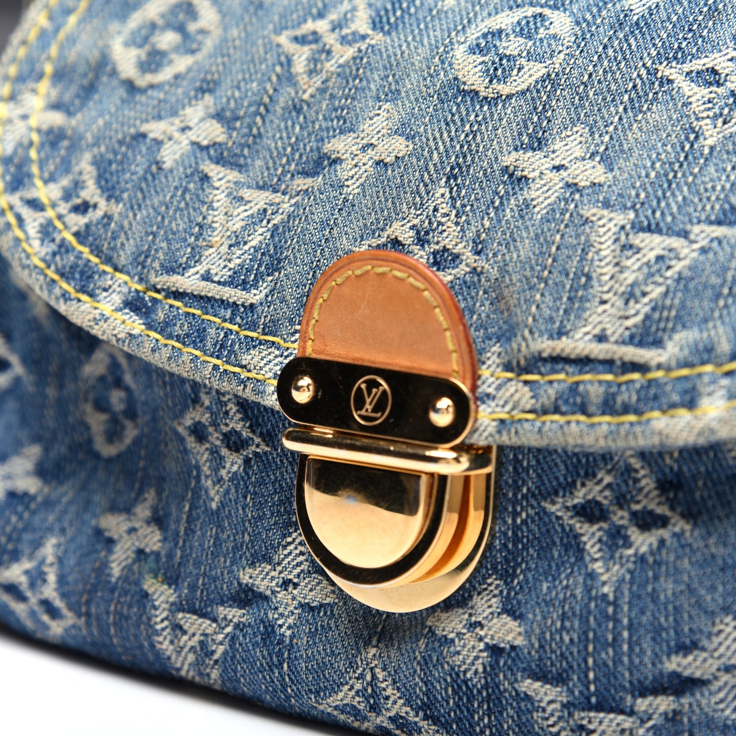 Monogram Denim Mini Pleaty Blue