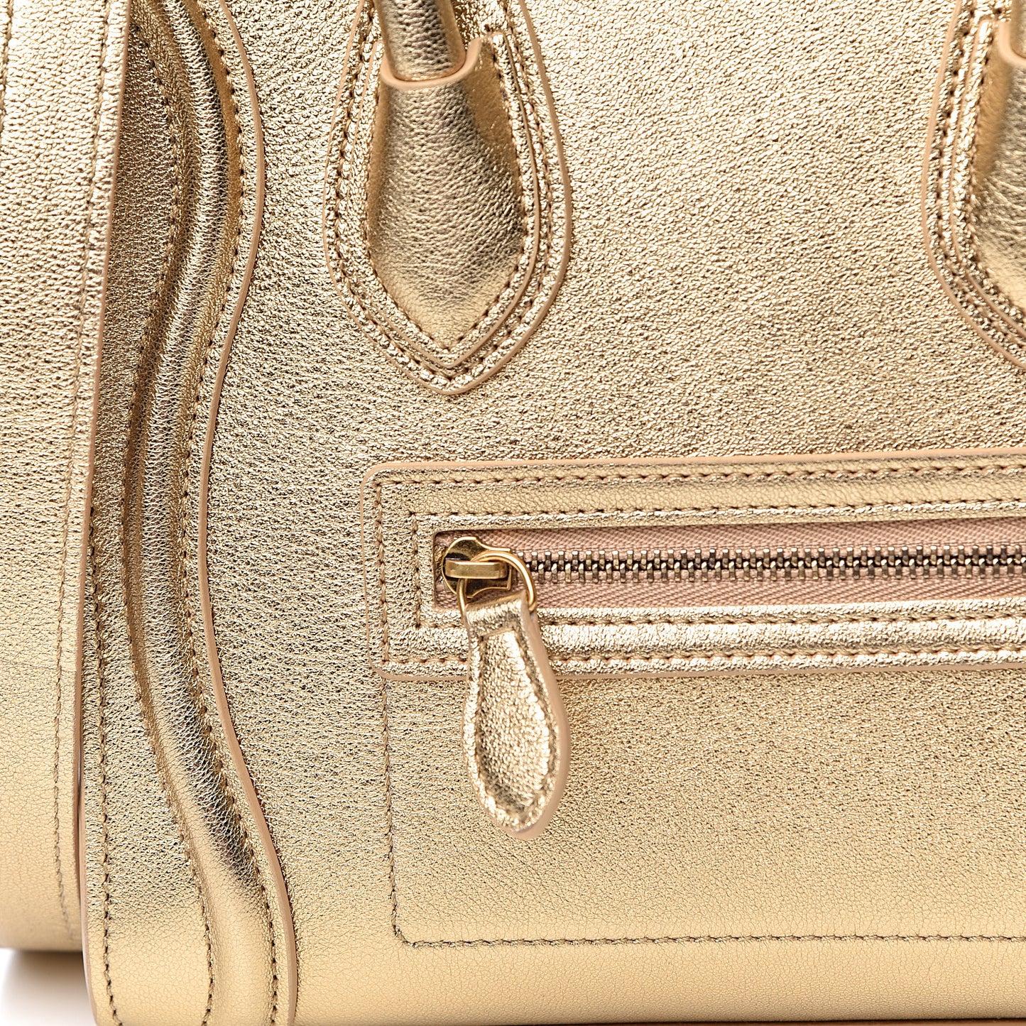 Laminated Lambskin Nano Luggage Gold