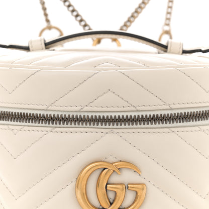 Gucci Calfskin Matelasse Mini GG Marmont Round Backpack White 8 of 10